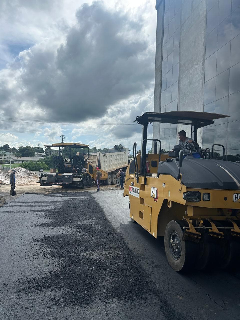 Drominc road construction operations in Guyana